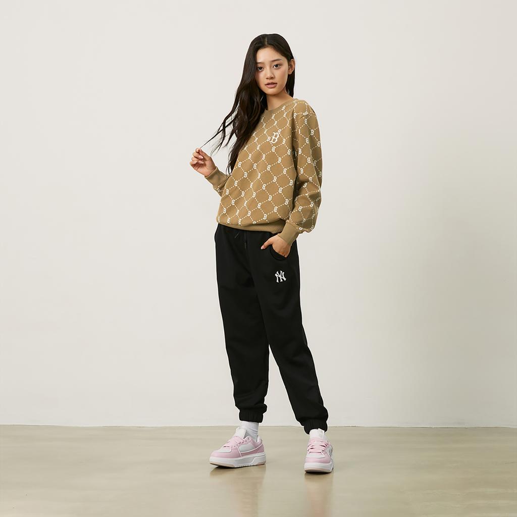 New MLB MONOGRAM Collection Basic Boston Red Sox 24FW Crewneck Sweatshirt Unisex Camel 3AMTM1344-43CAS