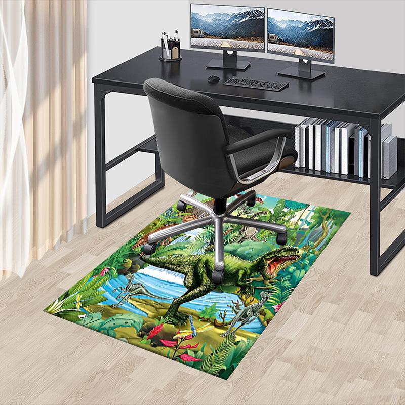1PC dinosaur jungle Non-Slip Floor Carpet Compatible for Office&Living Room&Dining room - Flat-Weave Machine- Soft & Pattern-E267