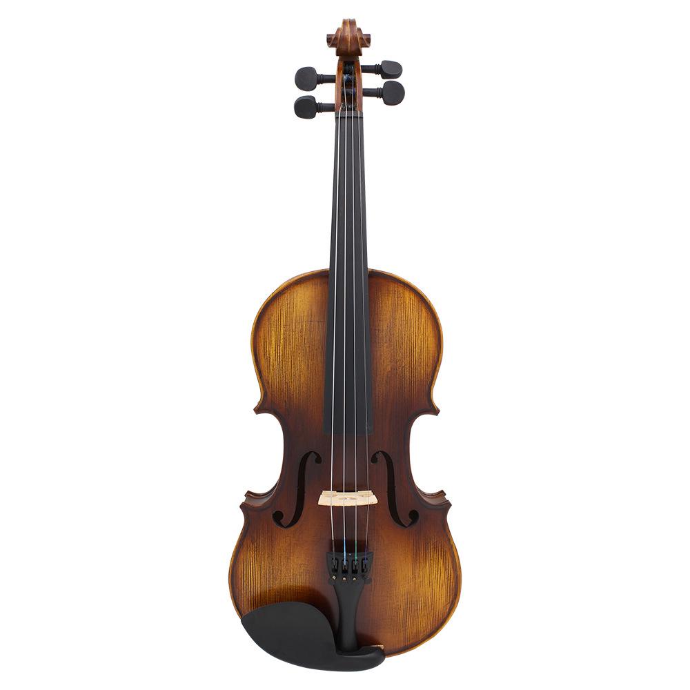 Vintage Matte Spruce Solid Wood Violin 4/4 for Adult Beginners