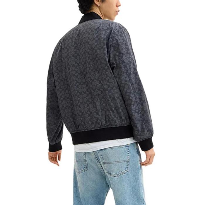 Coach FW24 Knitted Ribbed Reversible Jacket Men Jacket Charcoal-Gray CT734-TQE