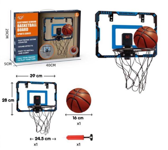 Children s Wall-Mounted Basketball Hoop with Lights & Sound - Indoor/Outdoor, No Drilling Required