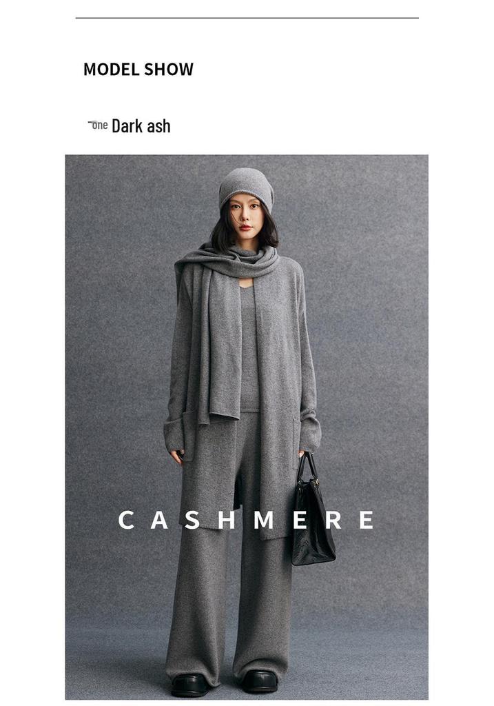 2026 Autumn/Winter Women's V-Neck Cashmere Cardigan: Elegant Mid-length, Slimming Outerwear
