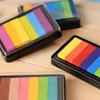 6 Colors / Box Safety Non-Toxic Multicolor Ink Pad Gradient Color Rainbow Inkpad