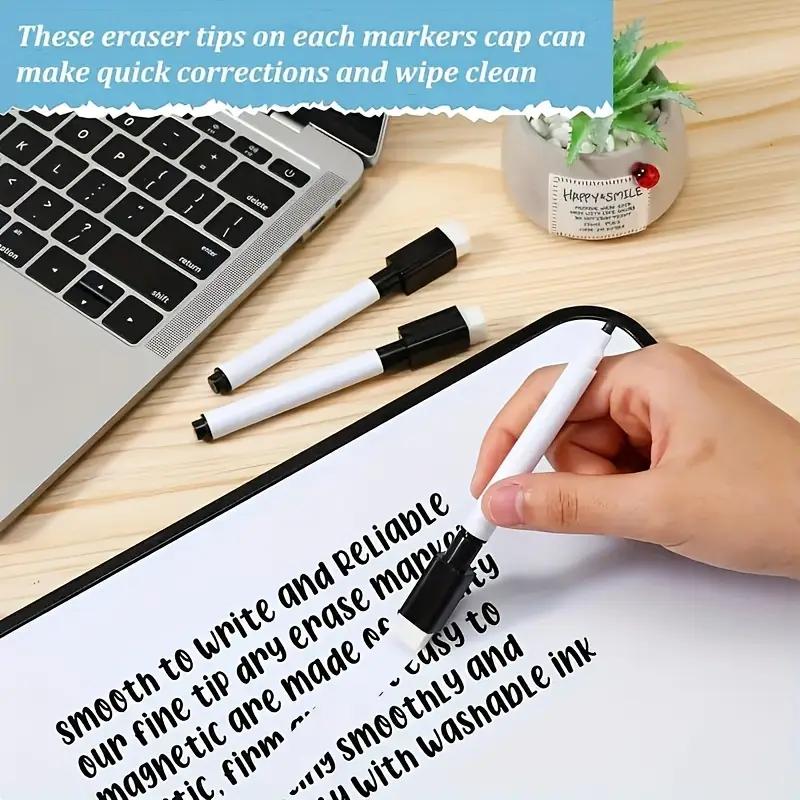 A set of 50 dry erase markers with rubber caps, fine pointed whiteboard markers, lightweight plastic material, suitable for use