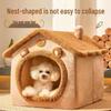 Removable & Washable Pet Nest: Cozy, Semi-Closed House for Cats & Dogs, Suitable for All Seasons