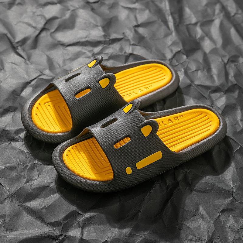 

Летние шлепанцы, женские домашние тапочки, милые мультяшные домашние тапочки на толстой подошве на плоской подошве, нескользящие домашние тапочки для ванной комнаты 36-37 чёрный