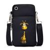 Funny Animals Personality Printing Black Oblique Span Small Bag Multifunctional Casual Portable Mobile Phone Bag