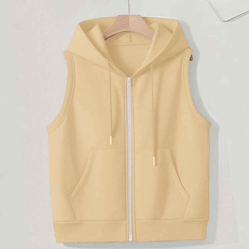 Women’s Sleeveless Sun Protection Vest Zip Up Hoodie Jacket Lightweight Drawstring Sweatshirt Outdoor Shirt with Pockets