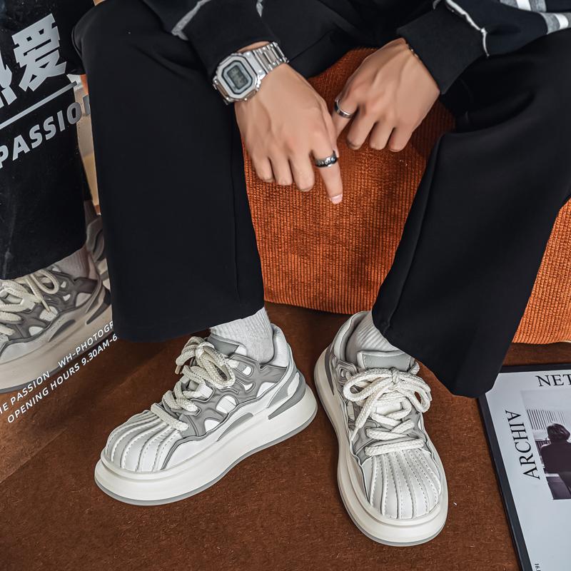 Men's Thick Soled Trendy Versatile Casual Shoes Street Style Date Wear Daily Commuting Wear, Outdoor Travel Shoes