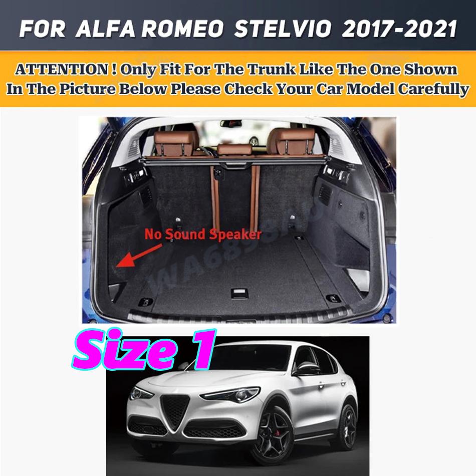 Custom High Quality Car Trunk Mat For Alfa Romeo Stelvio 2017 2018 2019 2020 2025 Interior Accessories Carpet Luxury Leather Mat