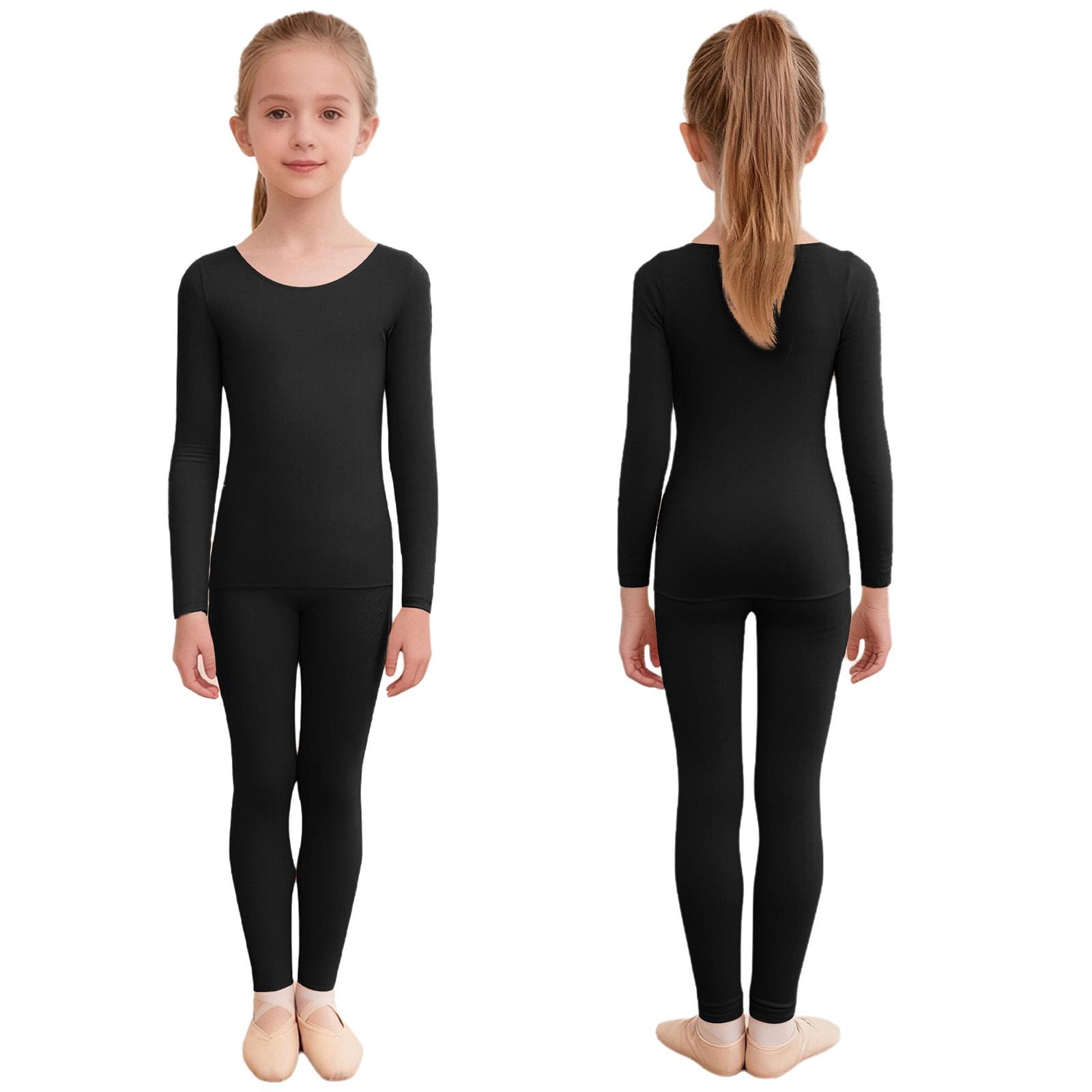Aislor Veelzijdig Thermisch Ondergoed Set voor Kinderen � Ronde Hals Top & Legging met Elastische Taille � Ideaal voor Dans, Schaatsen & Koud Weer 2-3 Years