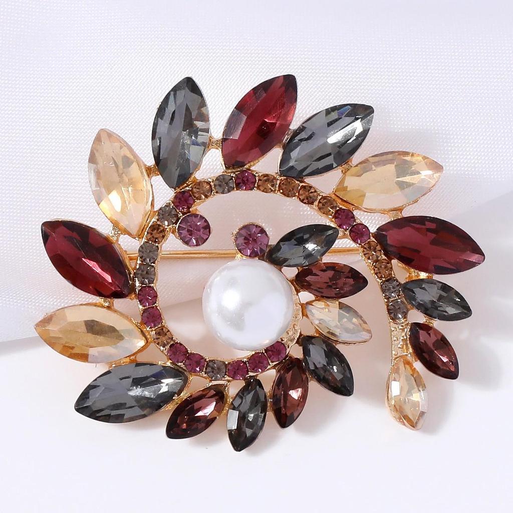 Bunte Retro Damen Korsagenbrosche - Elegante Anstecknadel im europäischen Stil