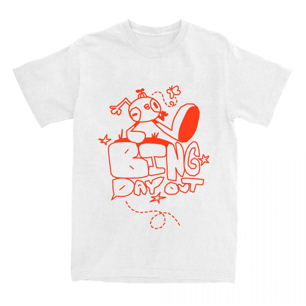 

Game Peak Bing Day Out T-Shirt Loose Short Sleeve Cotton Tshirts Unisex Streetwear Graphic Printing Clothes XXL білий