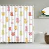Cartoon Cute Shower Curtain, Funny Animals Cat Rainbow Colorful Butterfly Kids Boys Girls Bathroom Bathtub Screen Decoration