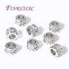 2/4/8Pcs/Lot 18K Gold Plated Brass with Zircon Spacer Beads For DIY Jewelry Making,Separators For Beads,Bracelets Bead Findings