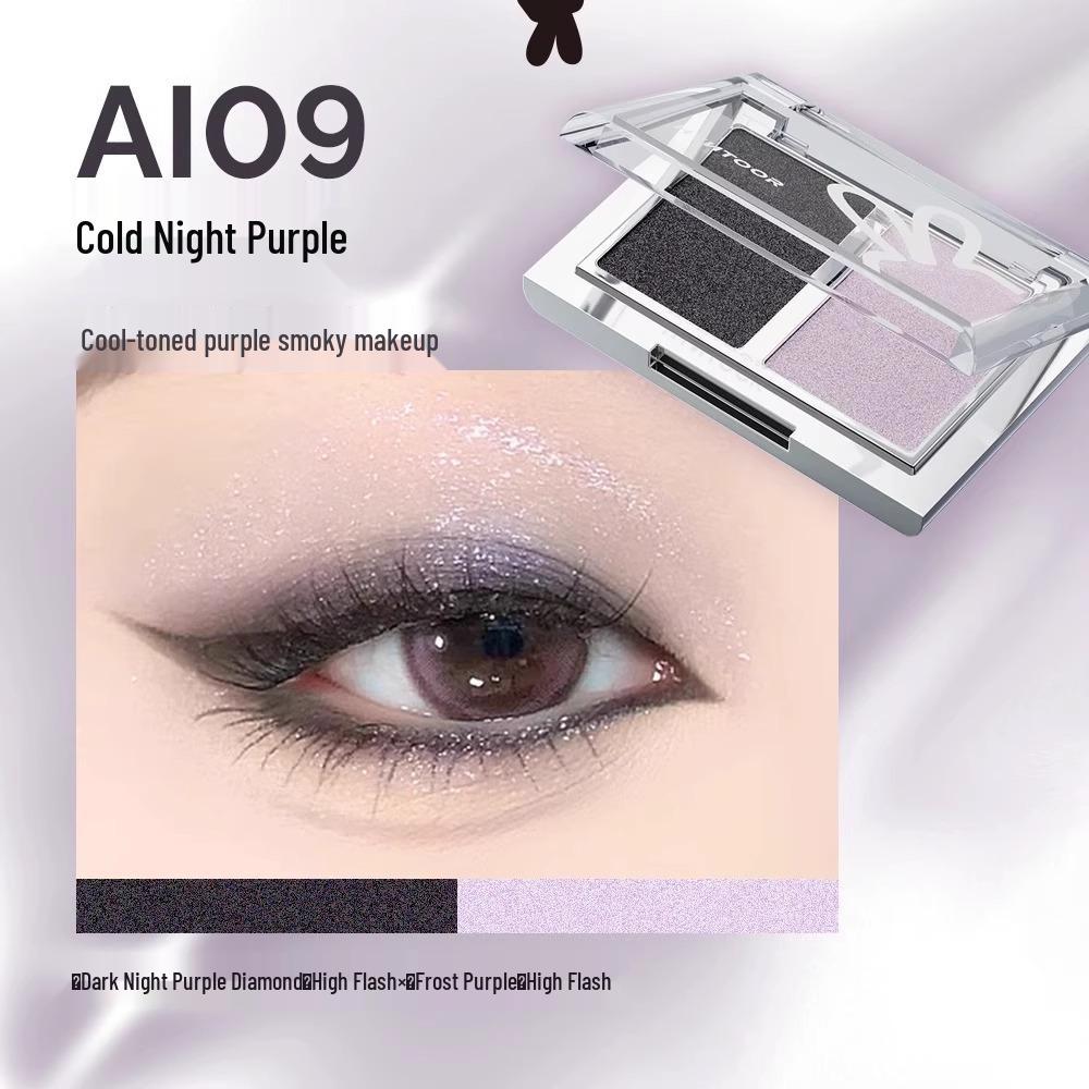 HYNTOOR Two-Color Matte Purple & Earth Tone Eyeshadow Palette 2025