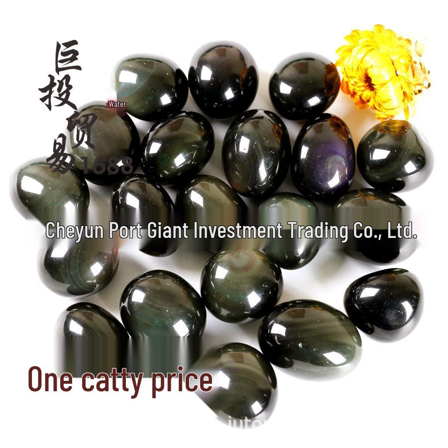 Rainbow Obsidian Tumbled Stone Ornament - Apache s Tear.