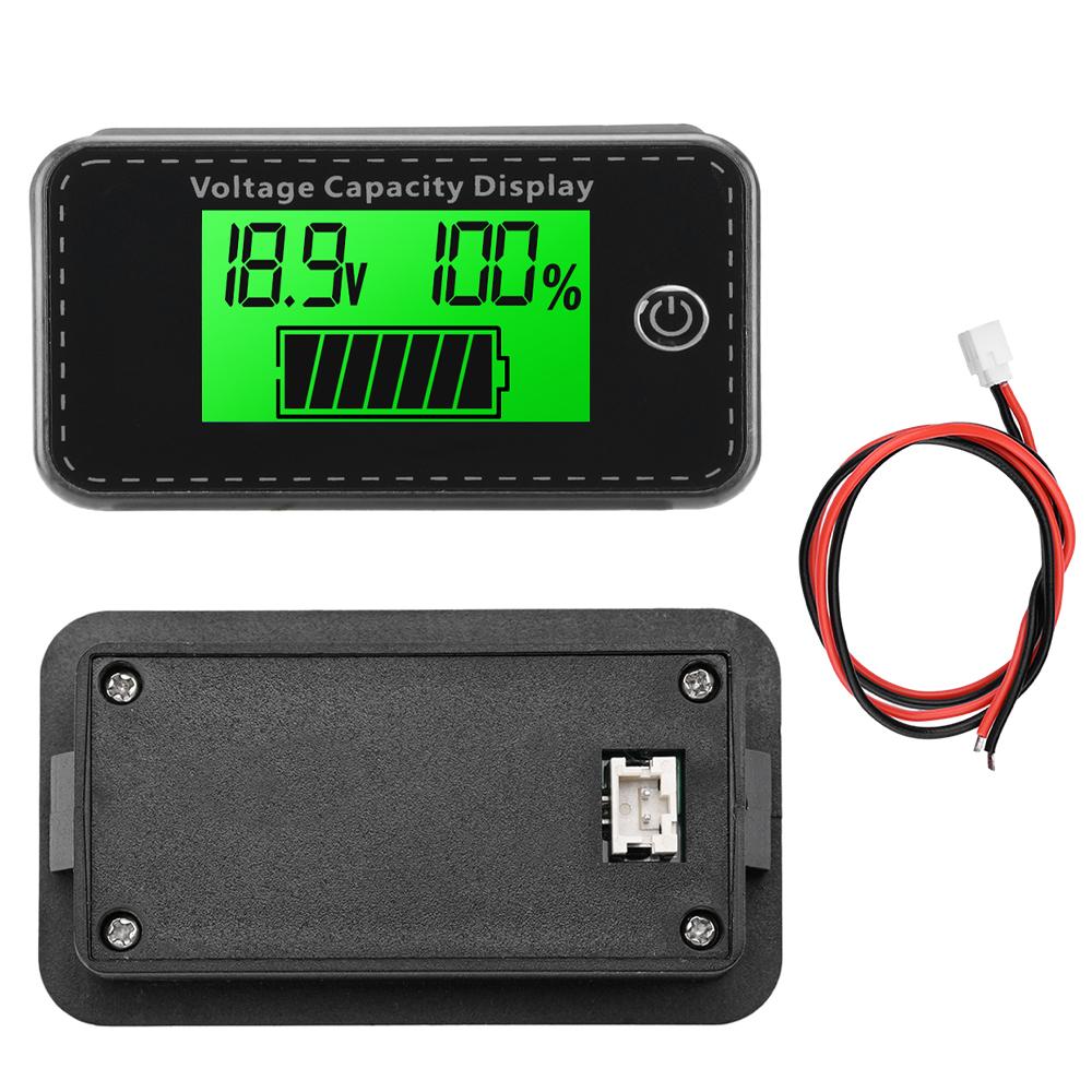 LCD Digital Voltmeter Car Battery Power Indicator DC 5-100V Li-Ion/Li-Fe/Battery Universal Vehicle Voltmeter Power Tester