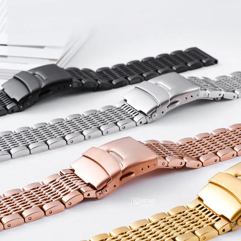 Correa de Metal Sólido 18mm 20mm 22mm 24mm Pulsera de Acero Inoxidable Correa Universal para Samsung Watch 4/5/3 Correa para Seiko Pulsera