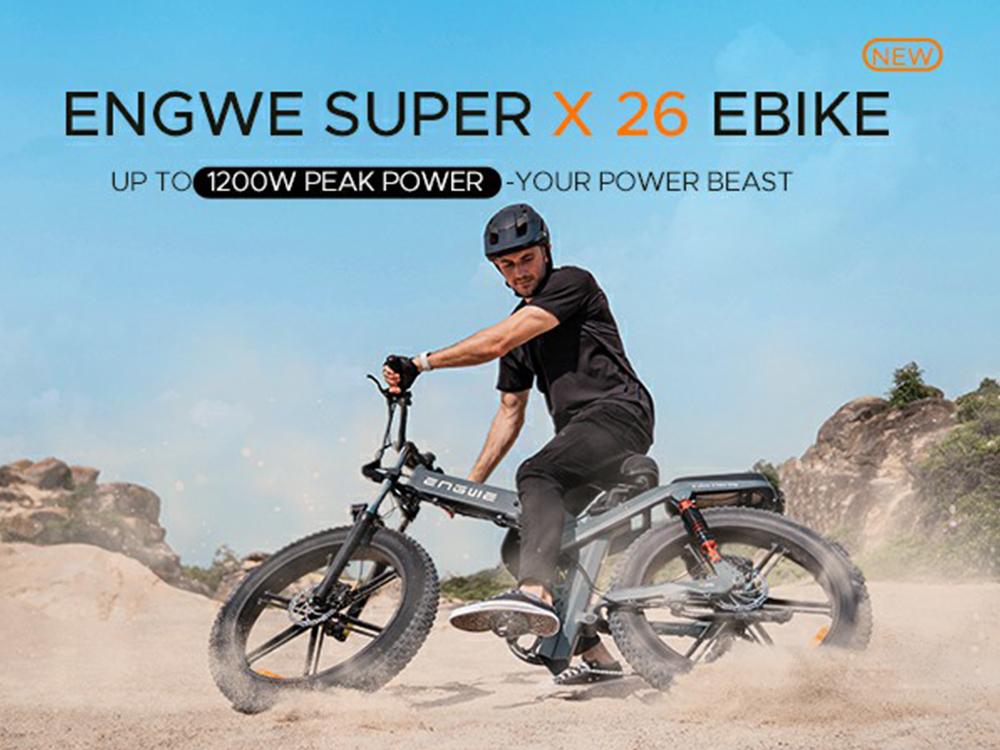 Skládací elektrokolo ENGWE X26 1000W Motor Top 48V 29.2AH Maximální dojezd 100 km Nosnost 150 kg Celoodpružené elektrokolo
