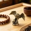 Eagle Skull Ornament Figurine Small Vintage Bird Statue Solid Brass Decorative Three-dimensional Relief Sculpture for Home Office Desk Shelf,