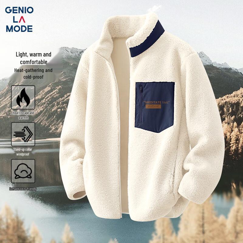 GENIOLAMODE Herren Schwergewicht Fleecejacke