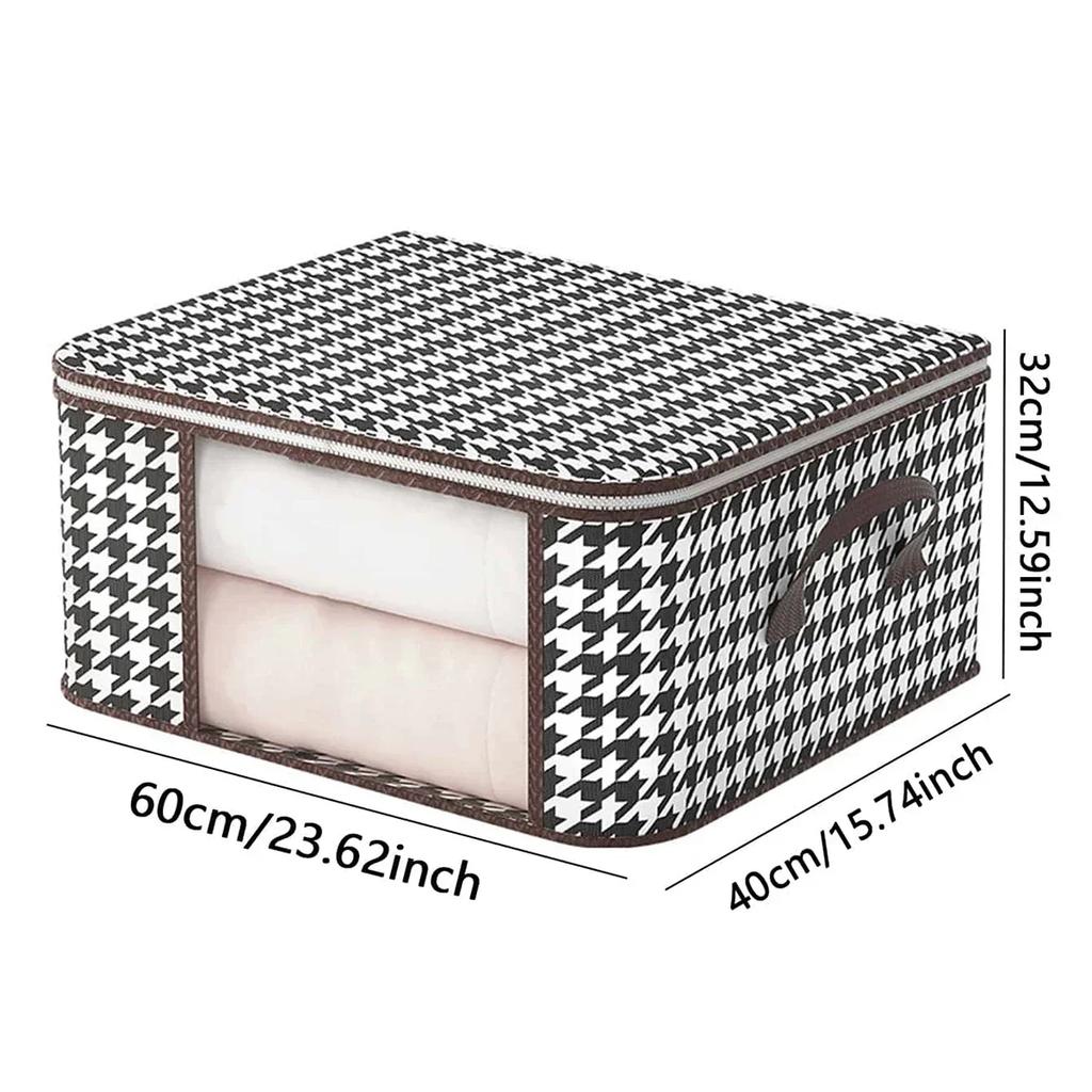 Visible Large Capacity Clothes Storage Bag Portable Household Organizer with Handles Foldable Dustproof Quilt Zipper Container