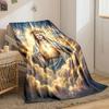 Holy Virgin Mary Sacred Heart Clouds Blanket  Printed Blanket for Living Room Bed Couch Lunch Break Soft Cozy Blanket for Friend's Festival Gift
