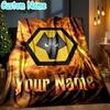 Custom Name Wolves Football Throw Blanket - Perfect for Couch, Bed, Office, and outdoor Travel - Ideal Gift for Christmas & Holidays
