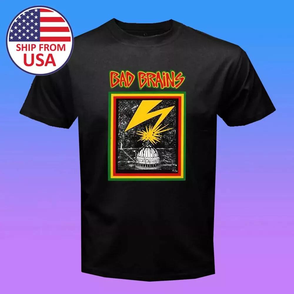 Heißes neues BAD BRAINS Band Punk Rock Schwarzes T-Shirt Volle Größe S-5XL