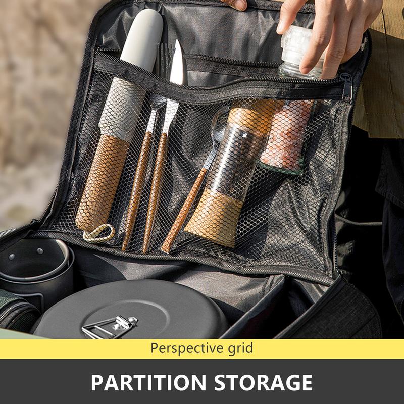 Outdoor Camping Bag 26L/30L/42L Folding Gas Tank Storage Bag Picnic Cookwre Container Camp Supplies Adjustable Partition
