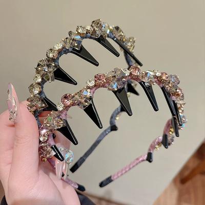 Strass Glänzende Stirnbänder Haarbänder Damen Luxus Koreanische Lünette Stirnbänder Damenmode Dating Party Haarschmuck Kopfbedeckung