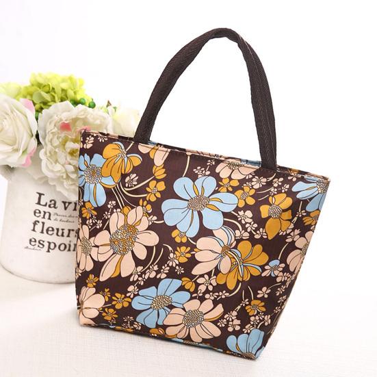 Yousheng Floral Tote Bag Reusable Oxford Cloth Shopping Tote Stylish Handbag Purse for Women Commuting Picnic Camping