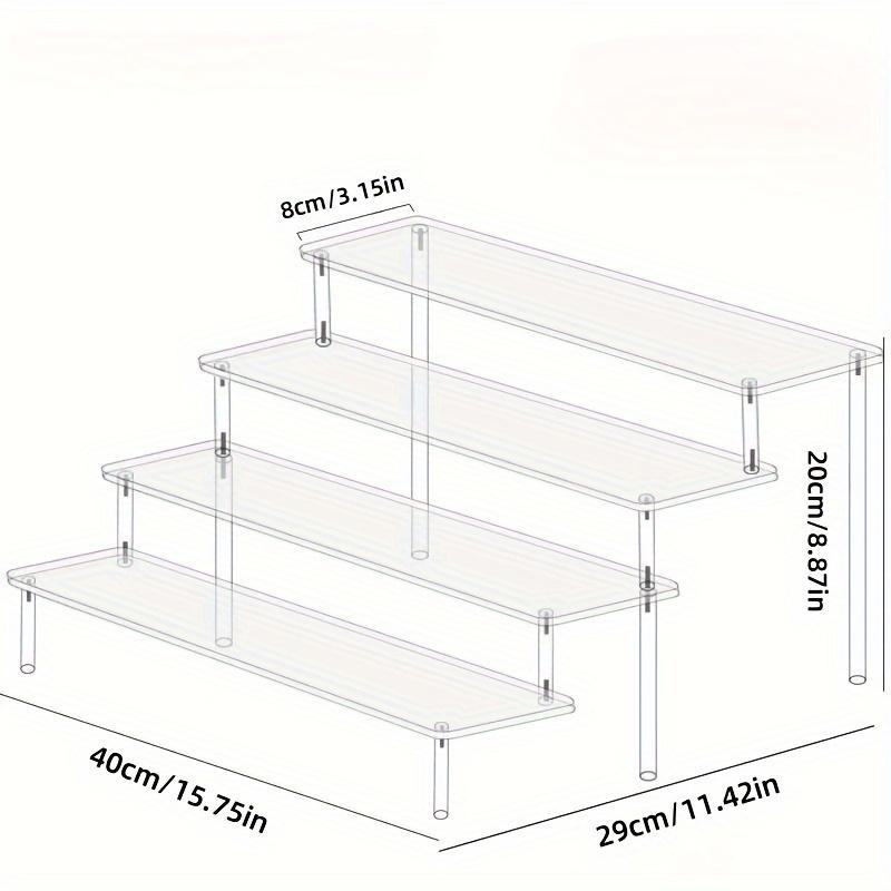 Acrylic Display Stand 4-Tier, Clear Riser Organizer for Perfume, Jewelry, Cakes, Dolls & Collectibles, Transparent Shelf United States слюда