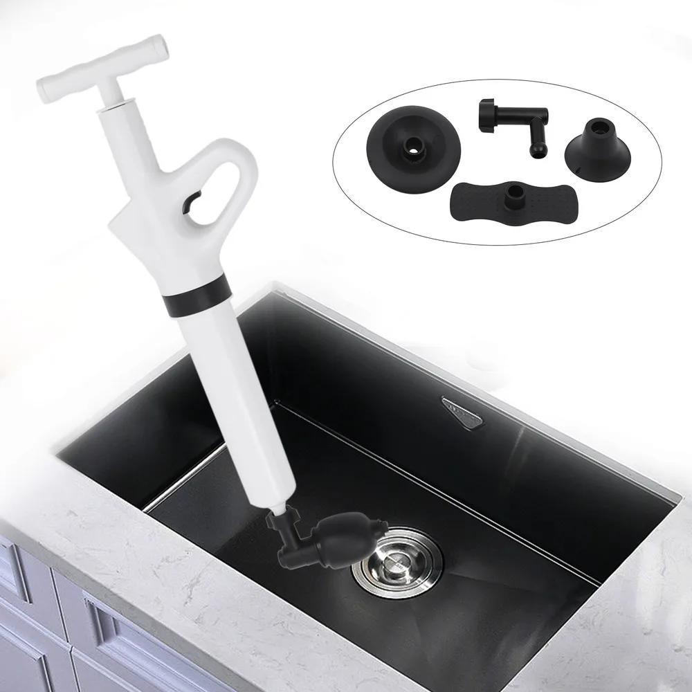 Bymaocar Toilet Plunger Air Powered High Pressure Drain Blaster Sink Dredge Clog Remover W/ Removable Putter Efficient Cleaning