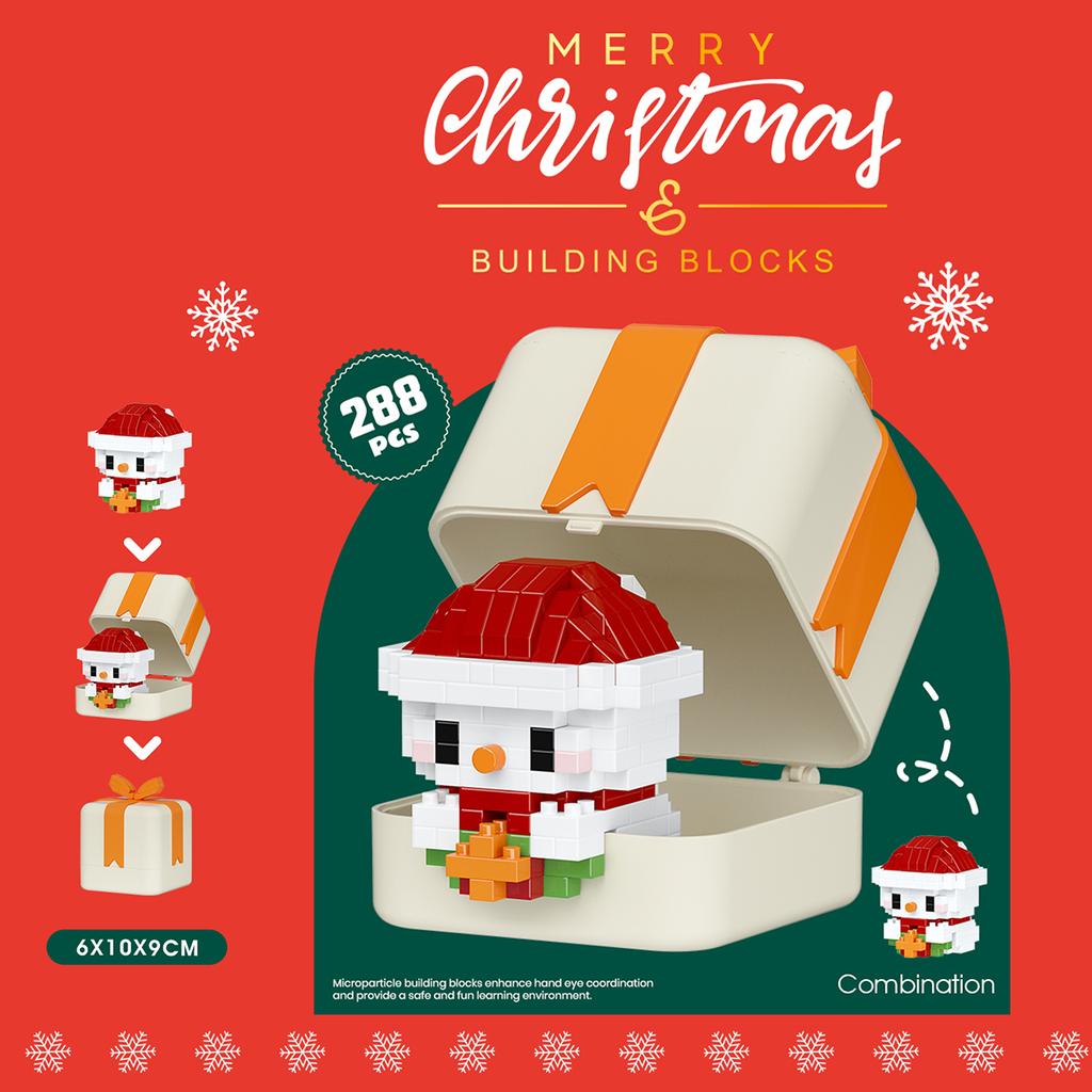 Non-Toxic Christmas Gift Box Kids Toys Building Blocks Santa Claus Elk Snowman Mini Bricks Christmas Decorations
