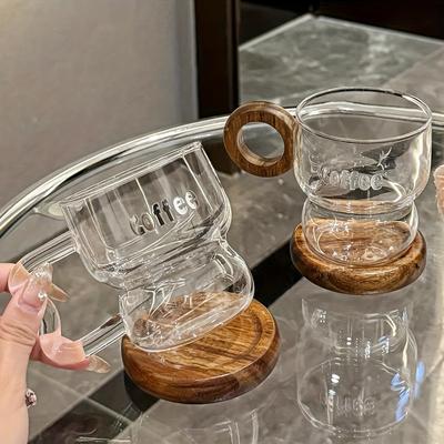 Kaffeebecher Set Transparentes Glas Wasserbecher Haus Küche Büro Espresso Saft Kaltgetränk Glasbecher Tasse Trinkgeschirr Geschenke