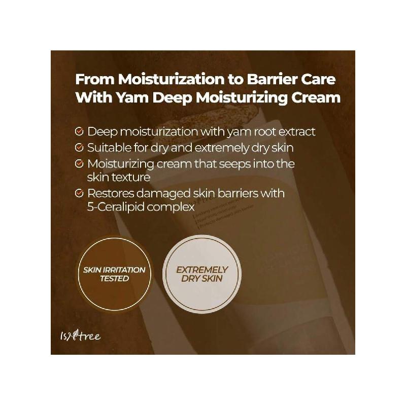 Isntree Yam Root Vegan Milk Cream 80ml | Näringsrik Återfuktare | Vegansk Mjölk Återfuktare | Koreansk Hudvård