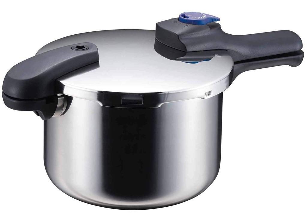 Pearl Metal Stainless Steel Pressure Cooker, 4.5L, Lightweight, Switchable, One-Handed, Time-Saving, IH Compatible, HB-2057