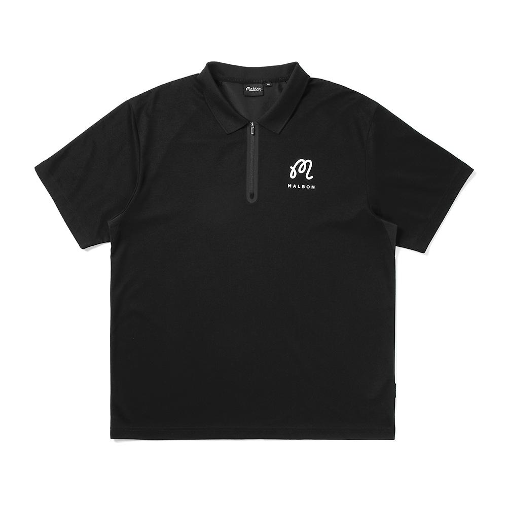 MALBON GOLF Mesh Mix Tech T-Shirt Black (Man)