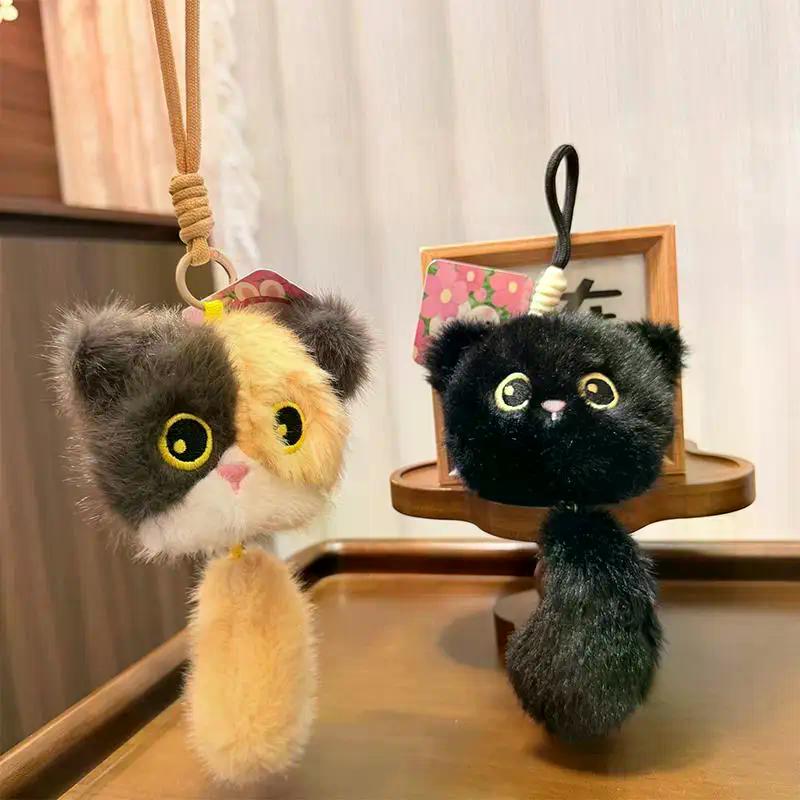 Cute Cat Plush Doll Toy Pendant For Women Backpack Car Hangings Ornament Accessories Gifts