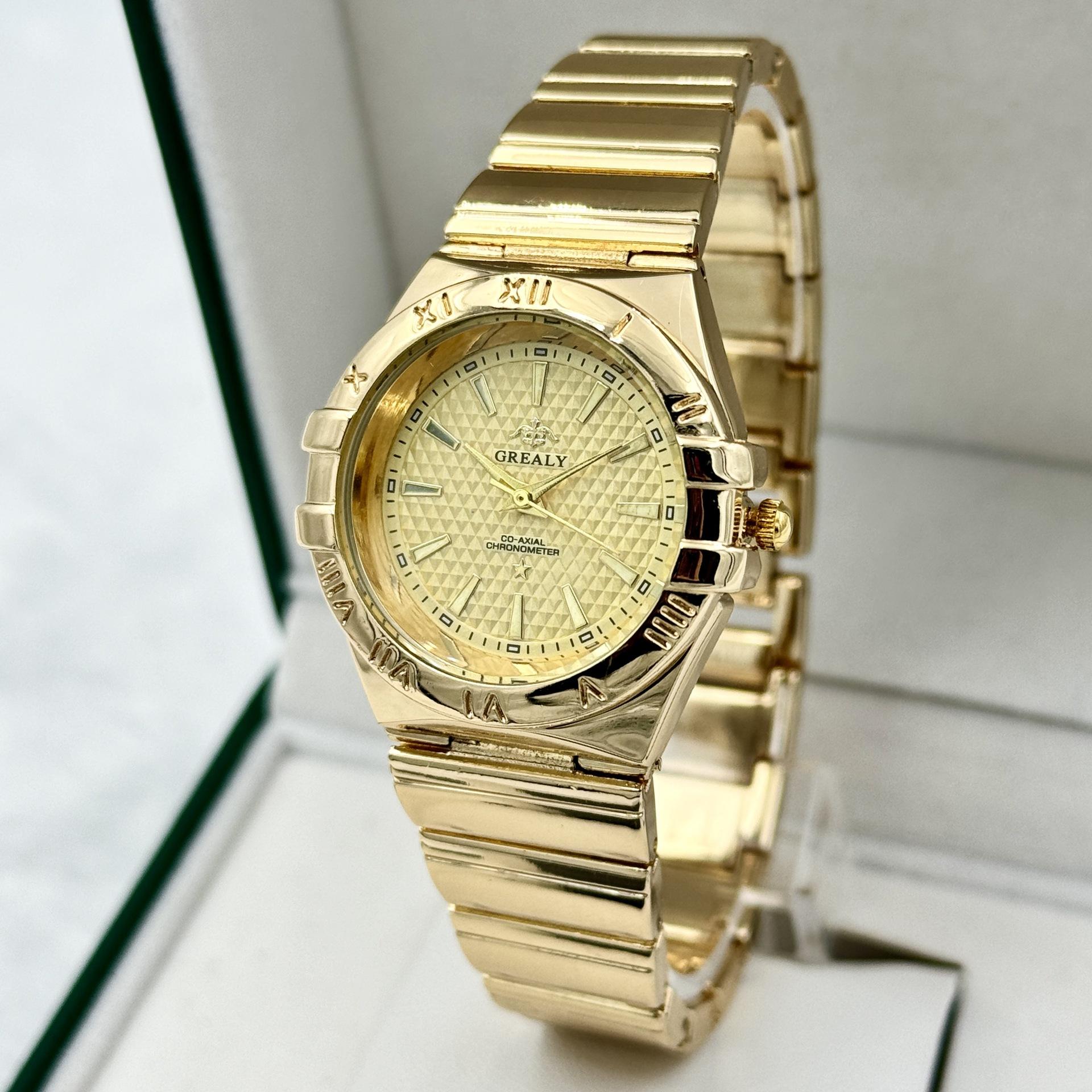 

Мужские часы Бренд Люкс Водонепроницаемые Парные часы Золотые Классические Стальные Женские Модные Кварцевые Наручные часы Подарок