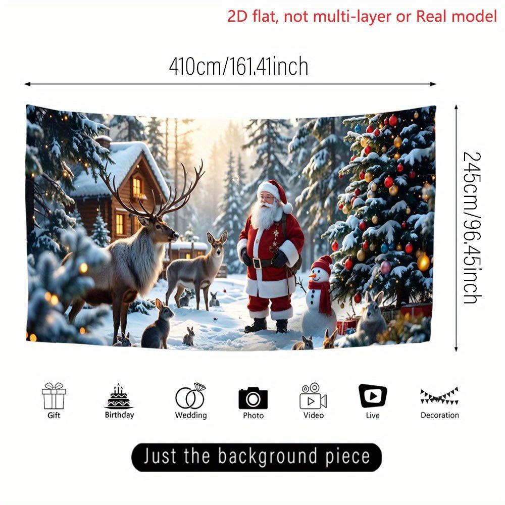 2D flat printing party banner, 1 piece per pack, Santa Claus, reindeer, snowman, Christmas tree scenezyc