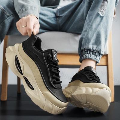 Fashion Men's Fashion Trend Casual Low Top Thick Soled Shoes 2025 New Spring Wear-resistant Comfortable Non Slip Retro Platform sneakers