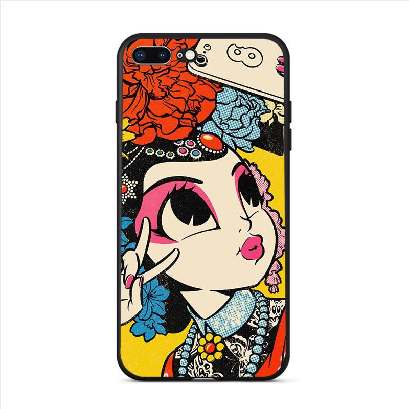 Funny Peking Opera Girl Phone Case For Apple Iphone 13 12 Mini 11 Pro Max Luxury Mobile Shell X XR 7 8 6 Plus SE XS 5 Hard Cover
