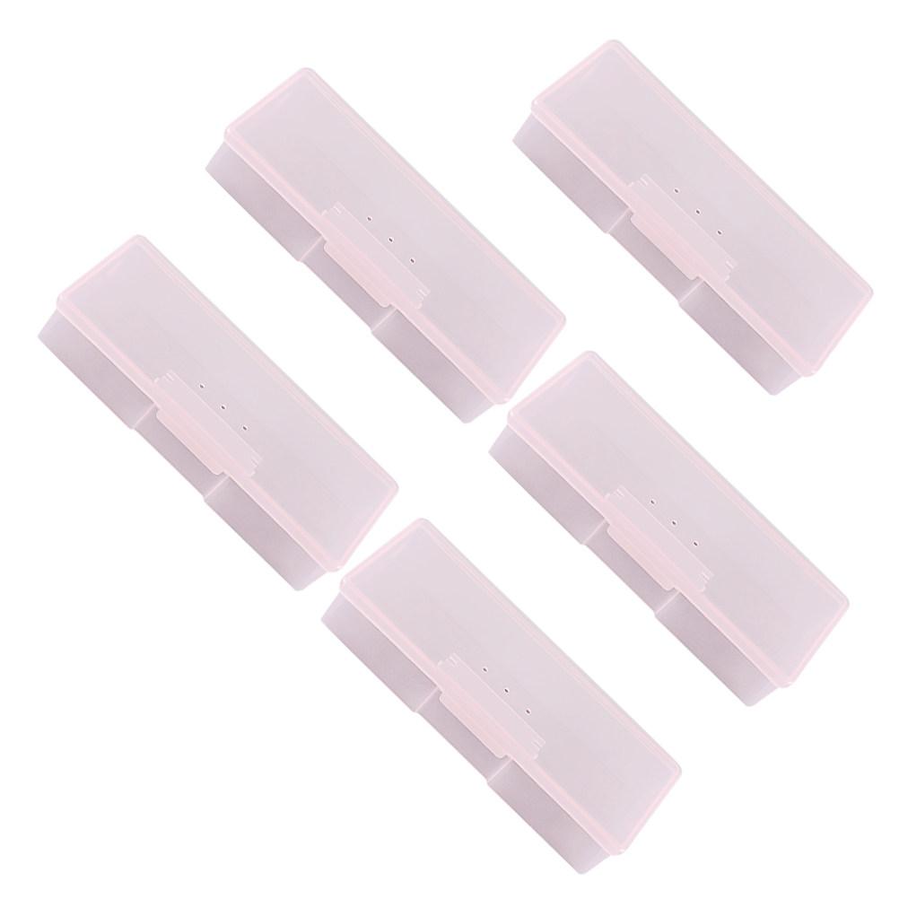 

5Pcs Transparent PVC Storage Case for Nail Art Supplies Jewelry Buttons Coins Desktop Organizer Multifunctional Makeup Container розовый