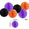 2sets Happy Halloween Banner Tissue Pom Poms Decorations Kit Hanging Garland Honeycomb Ball Swirl Streamers for Halloween Party Decorations