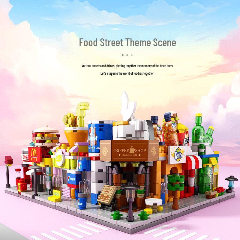 Lele City Life Building Blocks: Colorful, Changeable, Educational Street Scene Model Set 8974