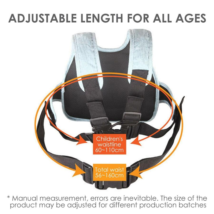 Universal Motorcycle Safety Belt for Kids with Storage Bag Rear Seat Grab Handle Strap Harness Adjustable Child Reflective Strip
