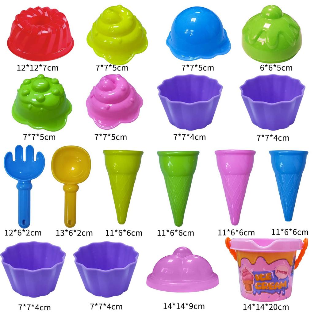 Set of 18 Sand Sandbox Set for Perfect for Water Snow Indoor and Outdoor Birthday Pool Boys and Random Colors Toys, Kids, Parks, Sandboxes, Baths,